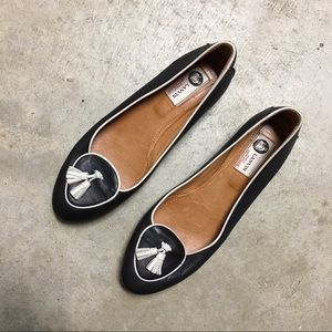 Authentic Two-Tone Lanvin Flats with Tassels